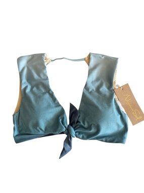 Niyama Sol Knotty Turquoise Ombre Tie Front Yoga Sports Bra Tank size M/L